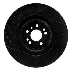 Mercedes-Benz GLS350 Brake Rotor (1) - Front Right - R1 Concepts - Drilled & Slotted - Black - `13-`19